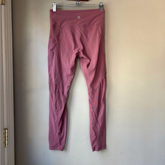 Athleta Rose Pink Elation Crop Mesh Detail Tights S - Picture 3 of 5